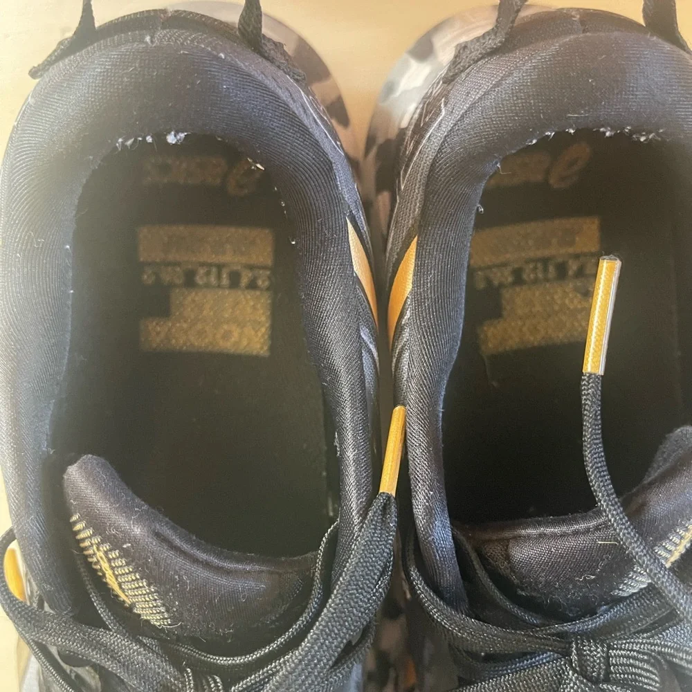 ASICS womans Black and Gold Sneakers - Picture 3 of 6